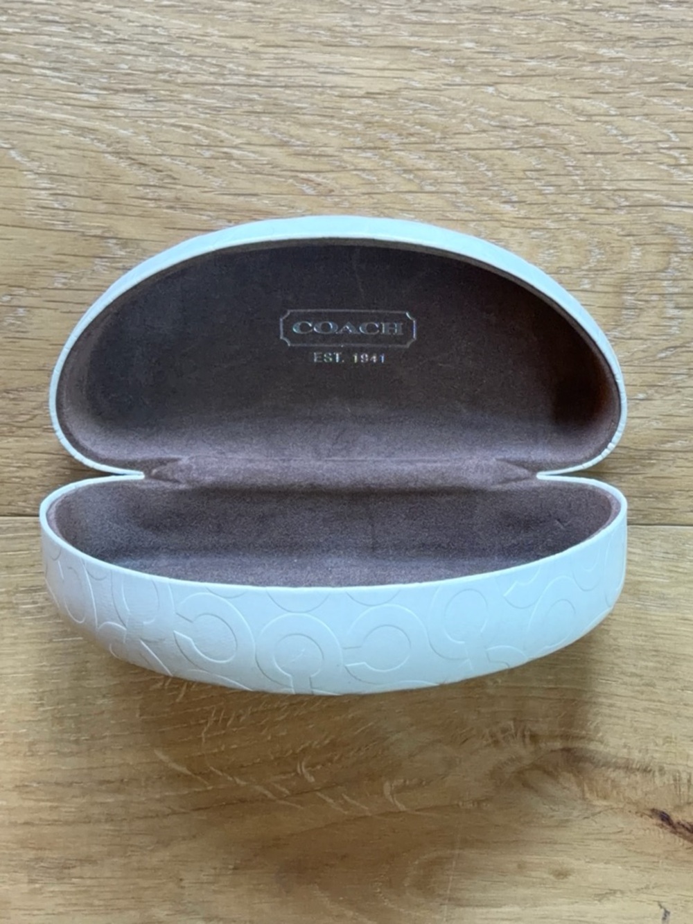 Coach Signature Monogram C Hard Shell Sunglasses Case Off-White
